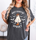 Unisex COMFORT COLORS Tshirt Boot Scootin Spooky, Western Halloween Cowboy Ghost