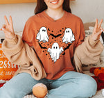 Unisex COMFORT COLORS T-Shirt Halloween mystical ghost Doodle Heart Cute Spooky Ghost