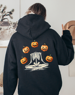 Unisex Skeleton pumpkin Hoodie, ghostly pumpkin autumnal crewneck